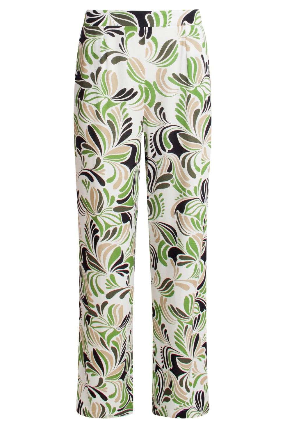 25153 Te Grafische Geprinte Broek | Sand-Light Green