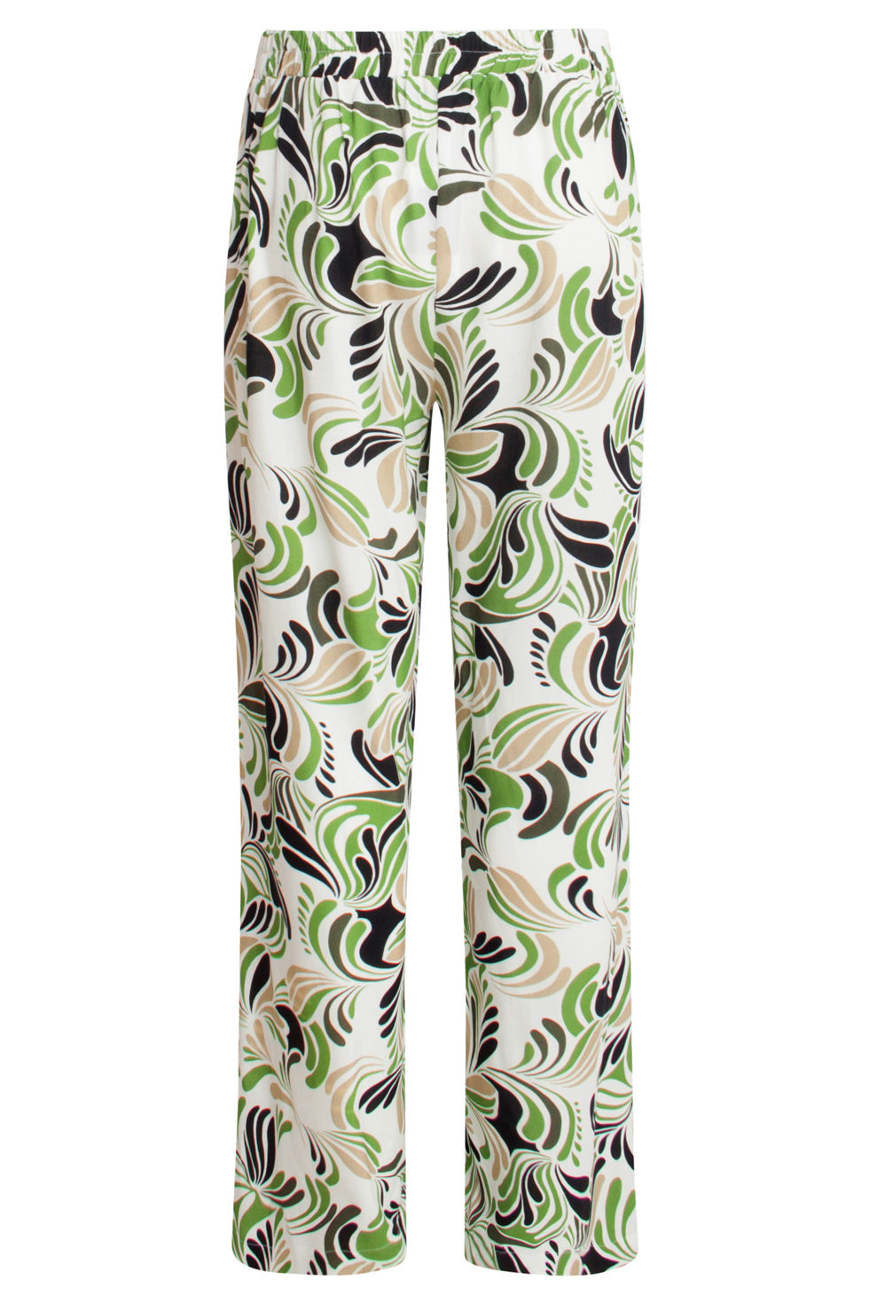 25153 Te Grafische Geprinte Broek | Sand-Light Green
