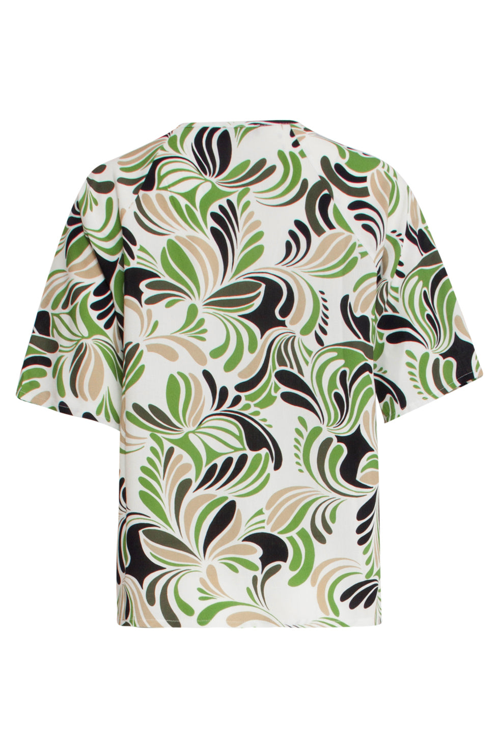 25154 Te Top Met Grafisch Print, Matcha | Sand-Light Green