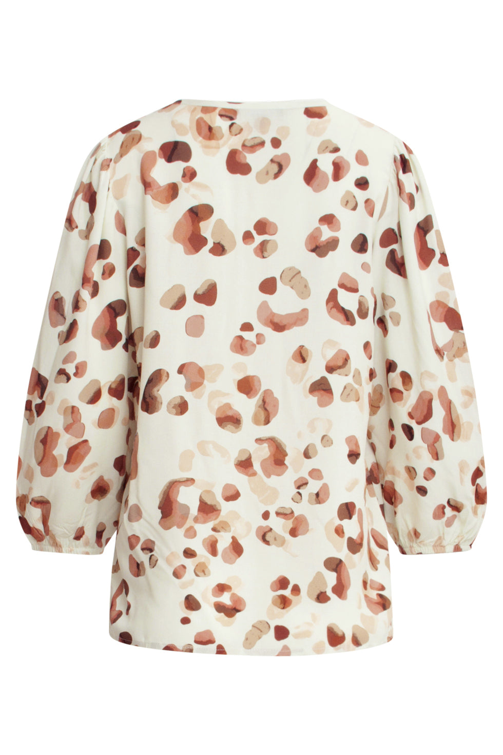 25164 E Animal Print Top Met V-Hals | Sand-Multicolour