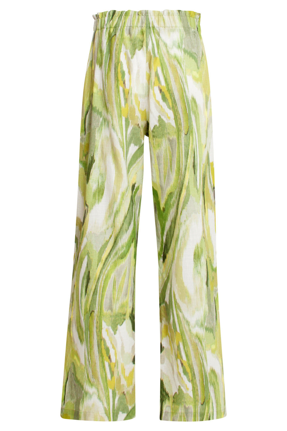 25165 Multicolour Abstract Print Broek | Light Green - Muticolour