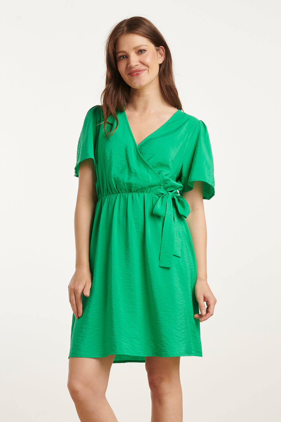25170 Fel Zomerjurk Met Overlap V-Hals | Green