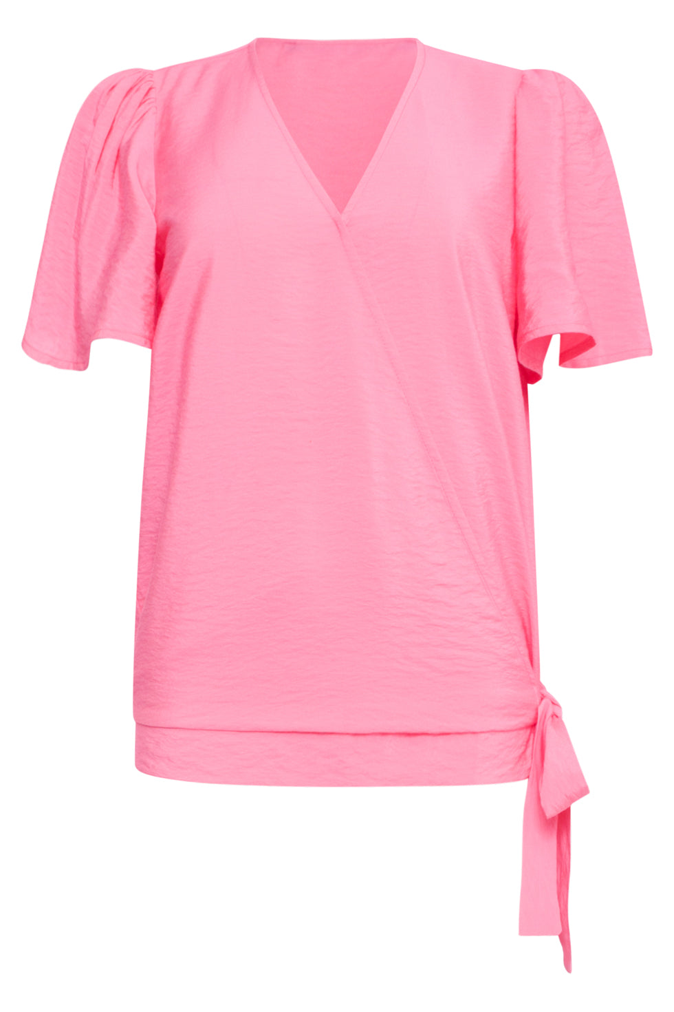 25172 Overlap Topfel Met Strik Detail | Pink