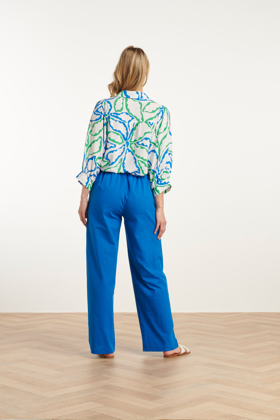 25177 Cobalt Linnen Broek | Cobalt Blue