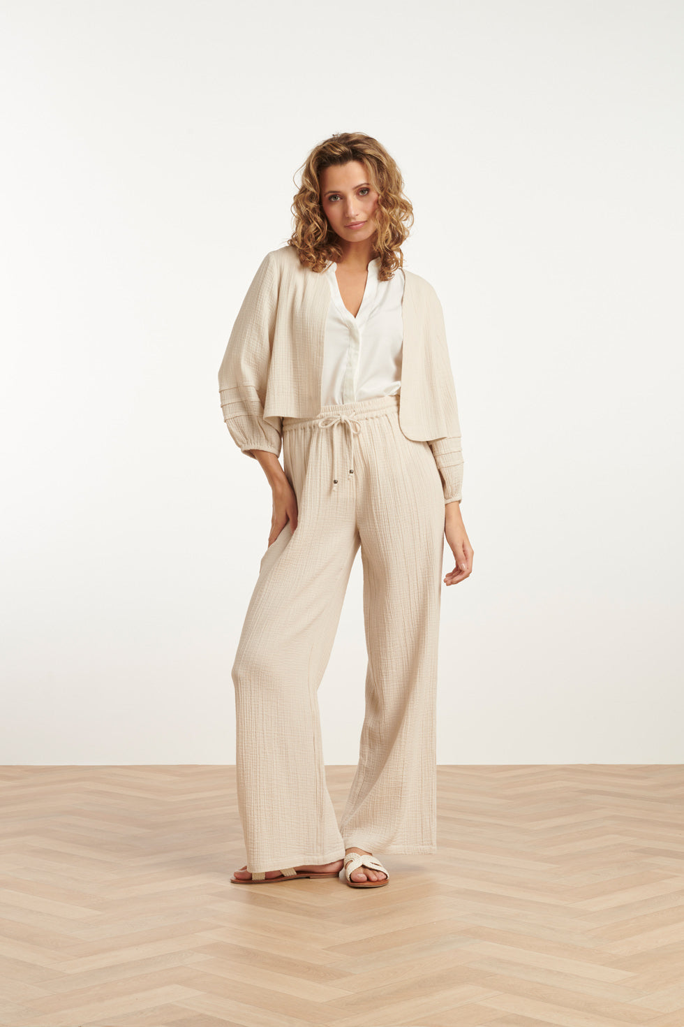 25189 Katoenen Bolero Jas | Off White