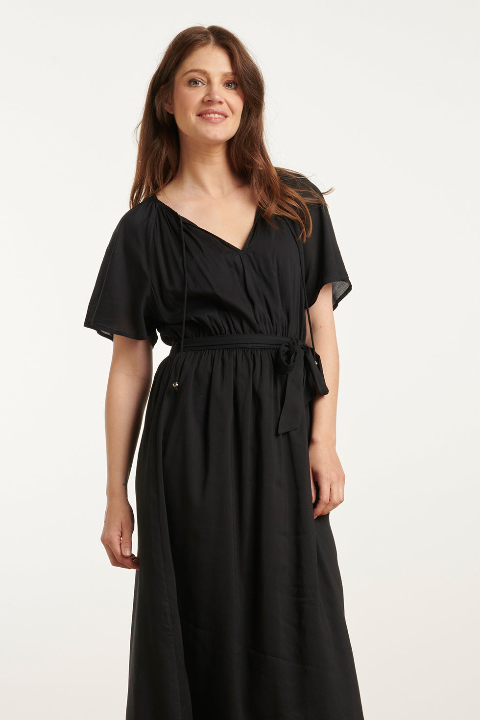 25191 E Viscose Midi Jurk | Black