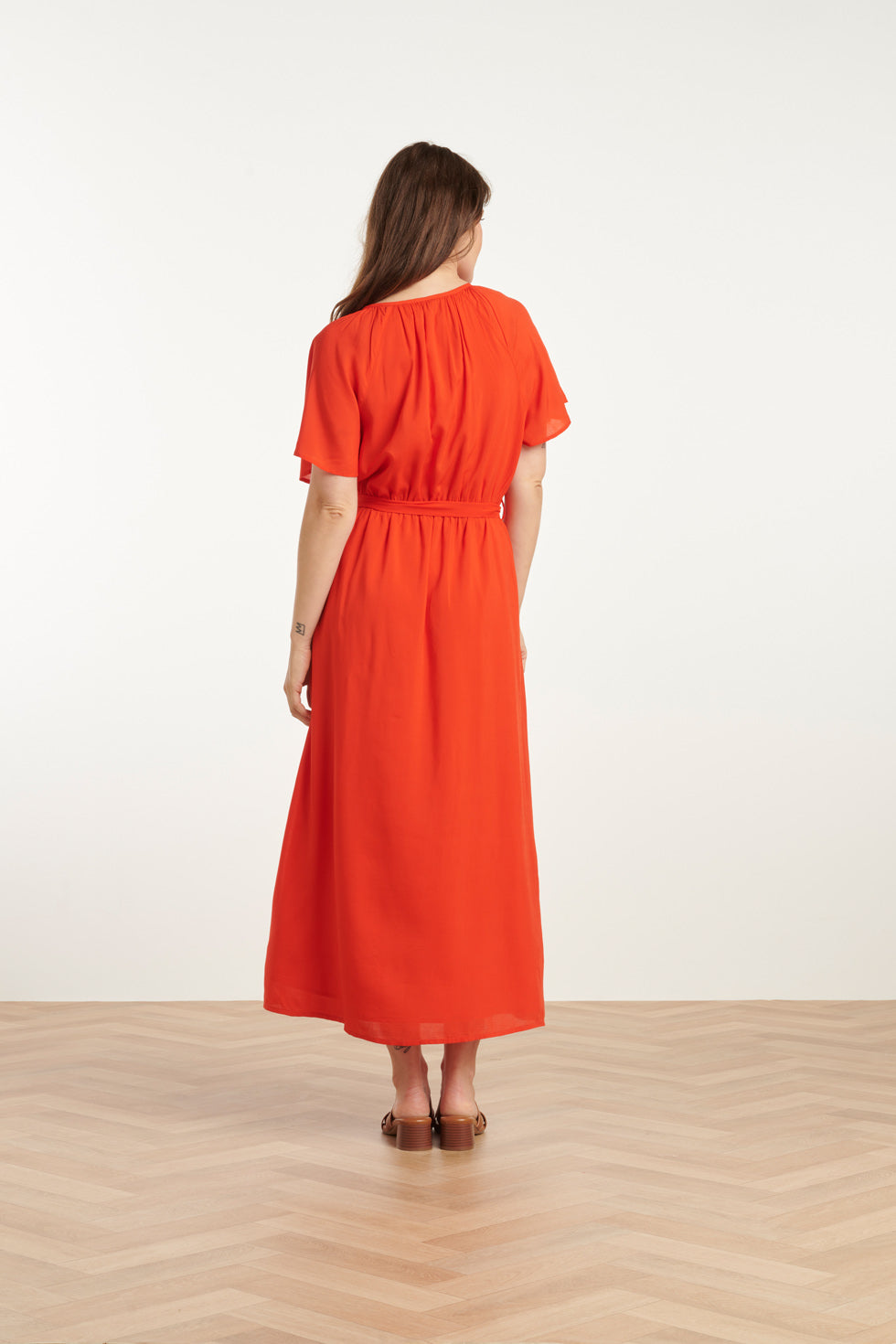 25191 Viscose Midi Jurk | Red