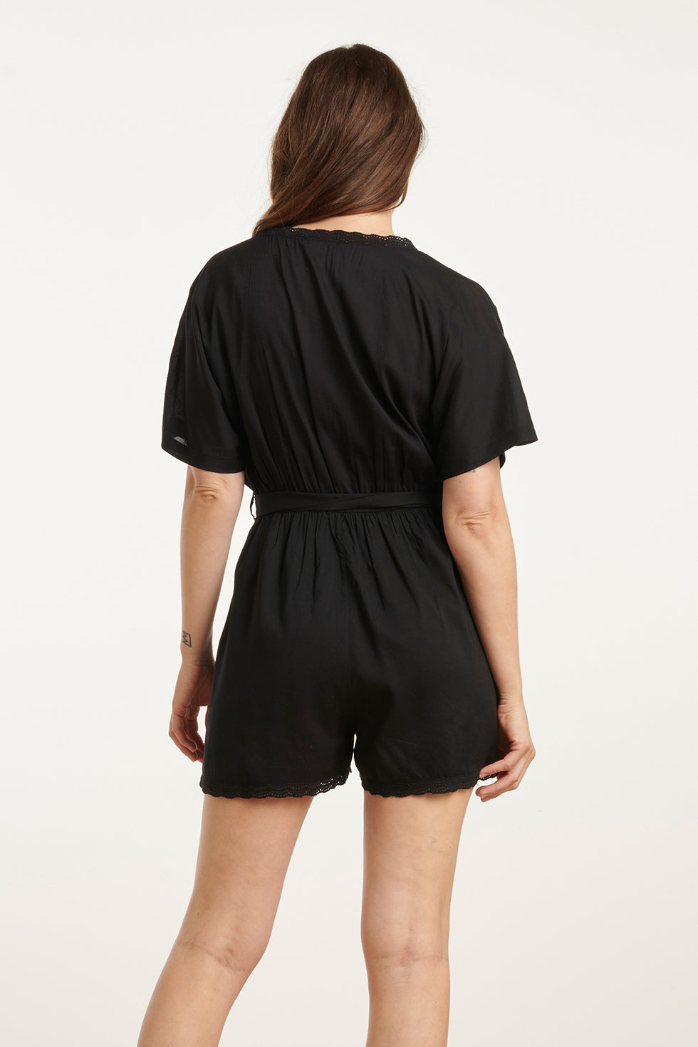 25193 E Viscose Playsuit | Black