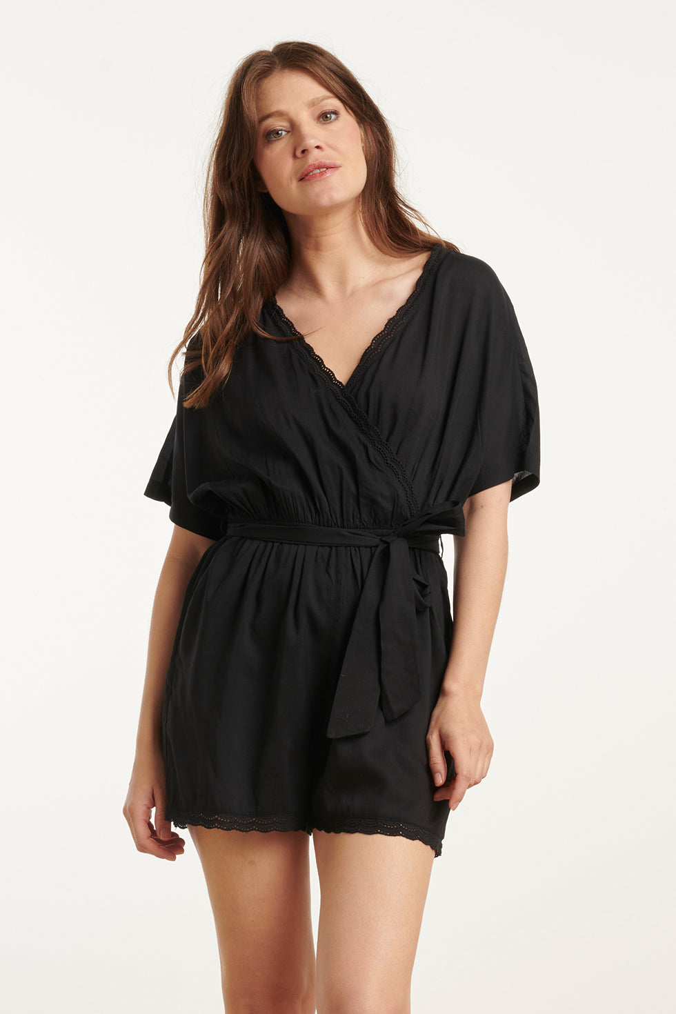 25193 E Viscose Playsuit | Black