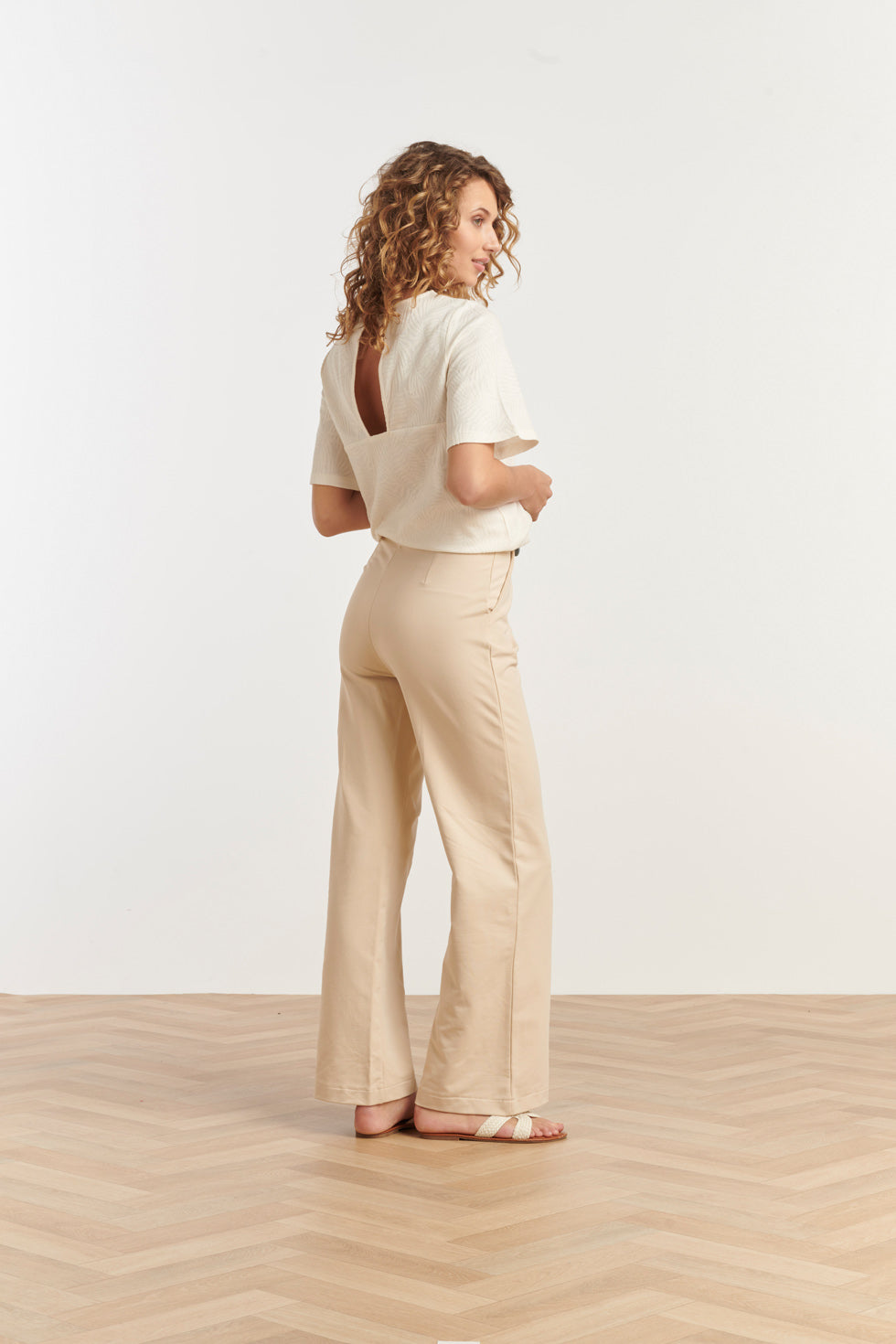 25208 E Zachte Pants Met Wijde Pasvorm | Sand