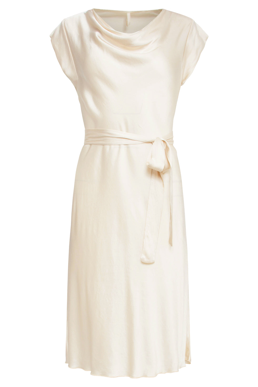 25213 Waterfall Styled Satijn Jurk | Sand
