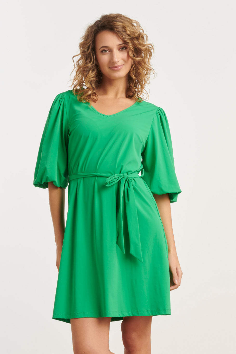 25254 Ballonmouwen Jurktravelkwaliteit | Green