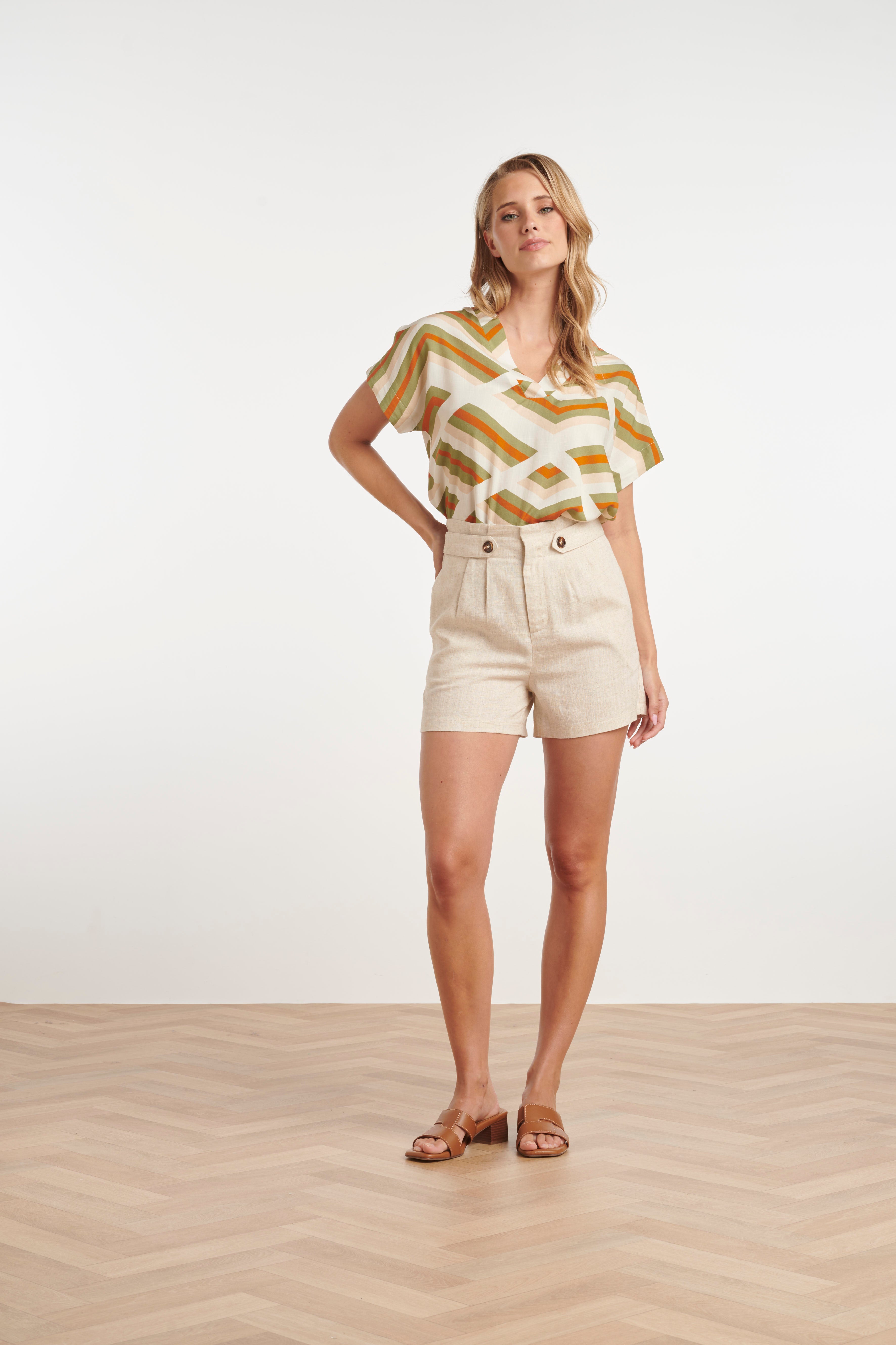 25345, Tops | Off White - Muticolour