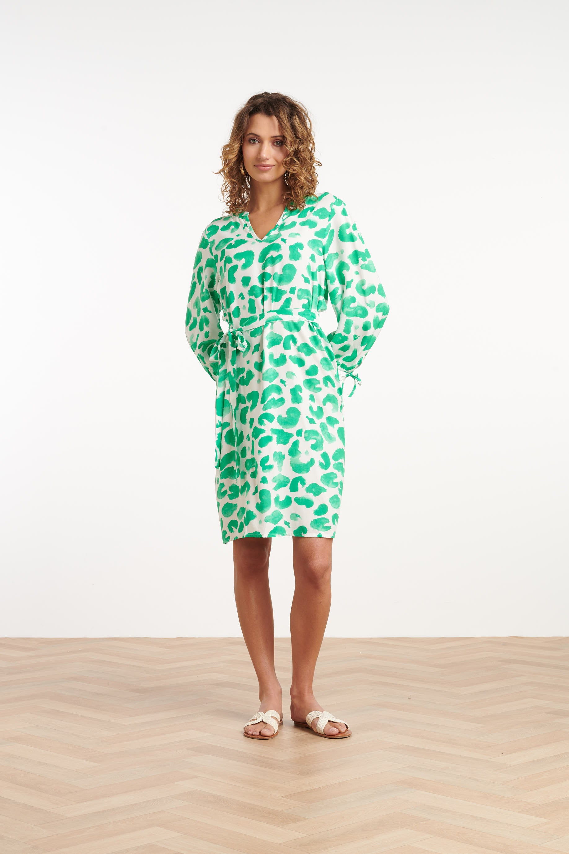 25410, Jurken | white-green