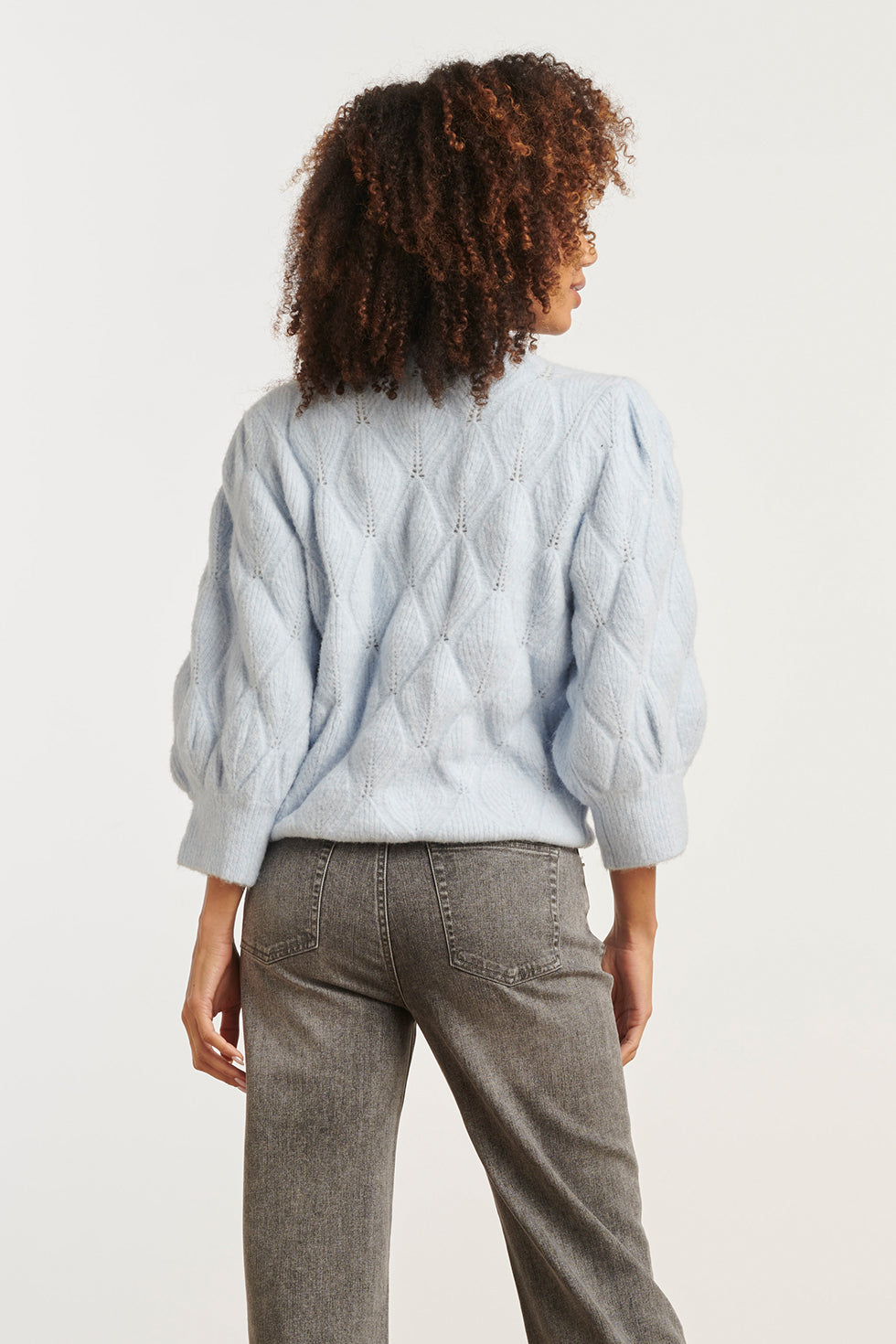 25500 Smashed Lemon Gebreide Losvallende Damestrui | Light Blue