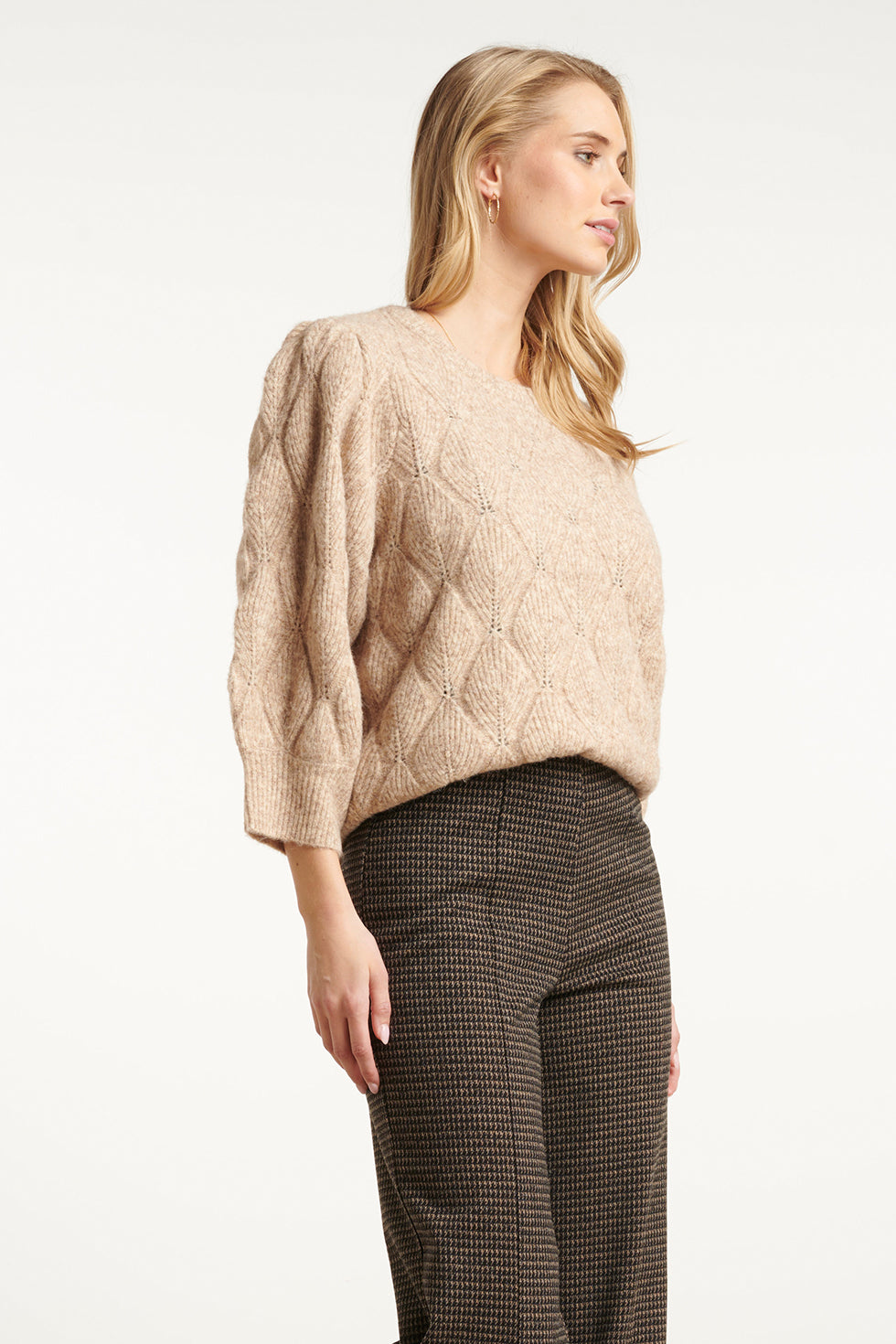 25500 Smashed Lemon Gebreide Losvallende Damestrui | Camel