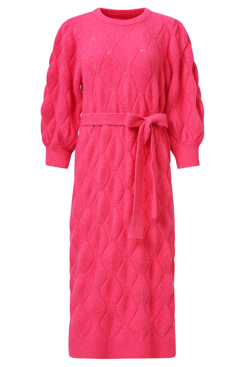 25501 Damesgebreide Midi Jurk | Cerise