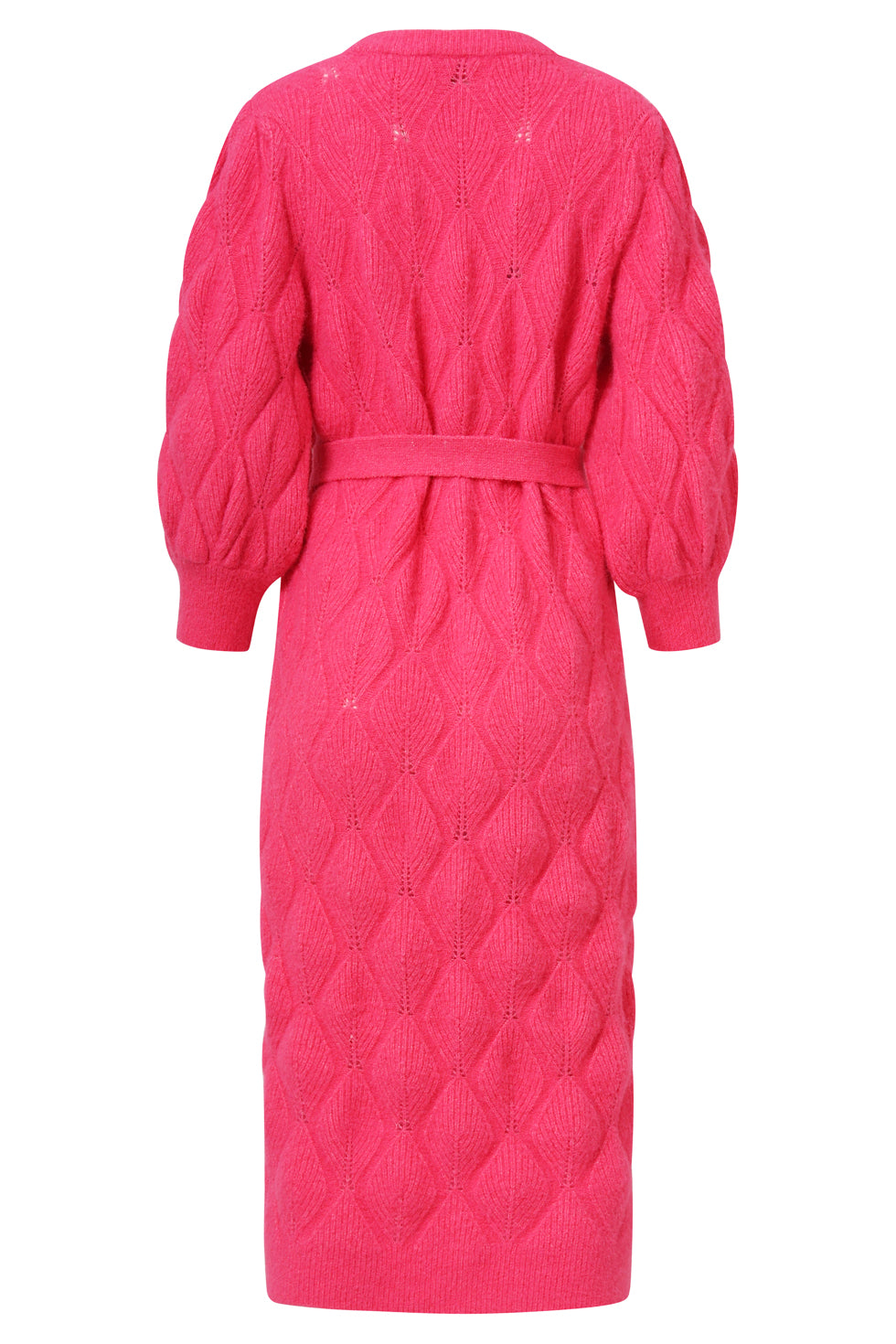 25501 Damesgebreide Midi Jurk | Cerise