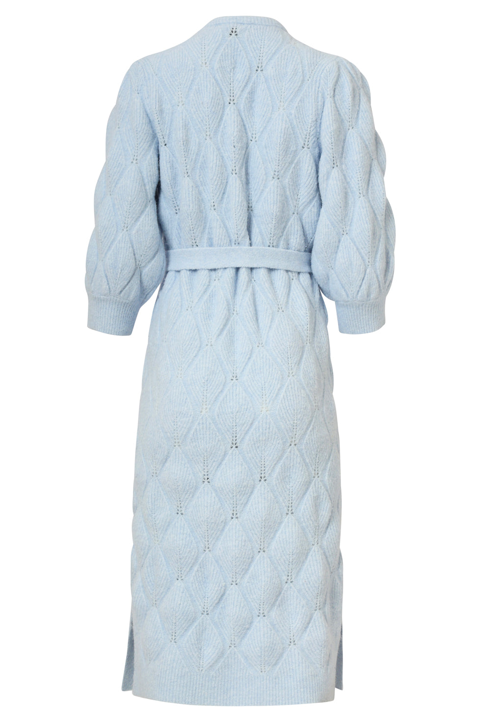 25501 Damesgebreide Midi Jurk | Light Blue