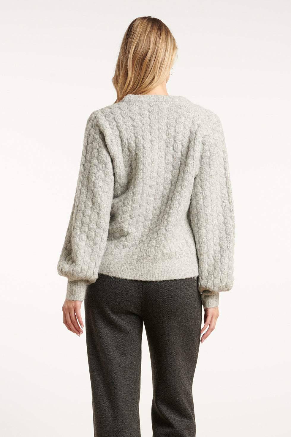 25502 Smashed Lemon Damesgebreide Vrouwelijke Losvallende Trui | Grey