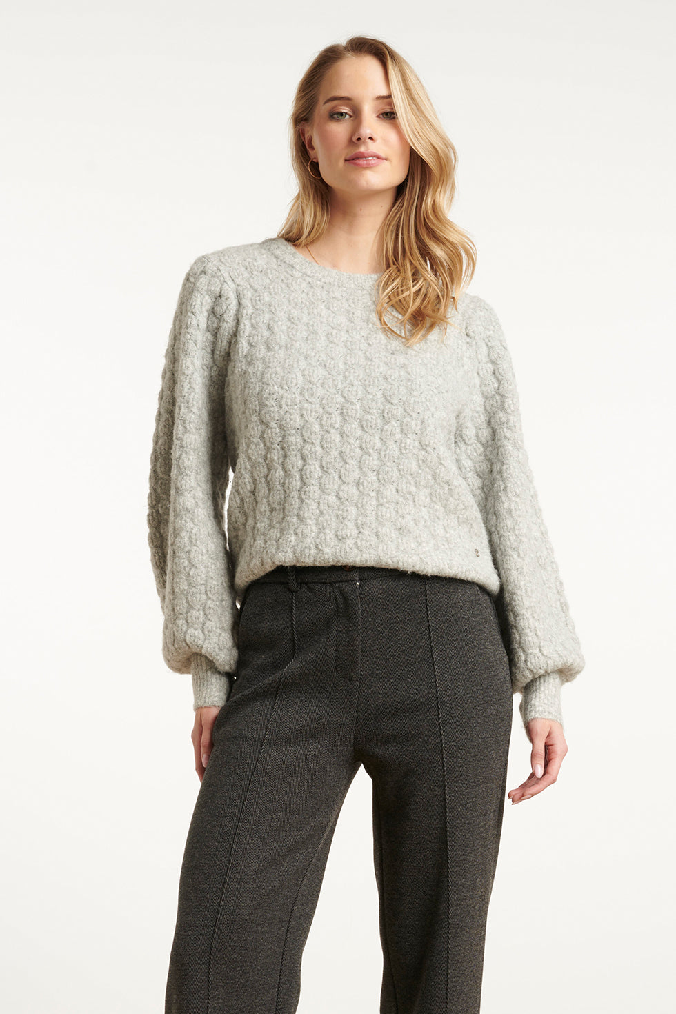 25502 Damesgebreide Vrouwelijke Losvallende Trui | Grey