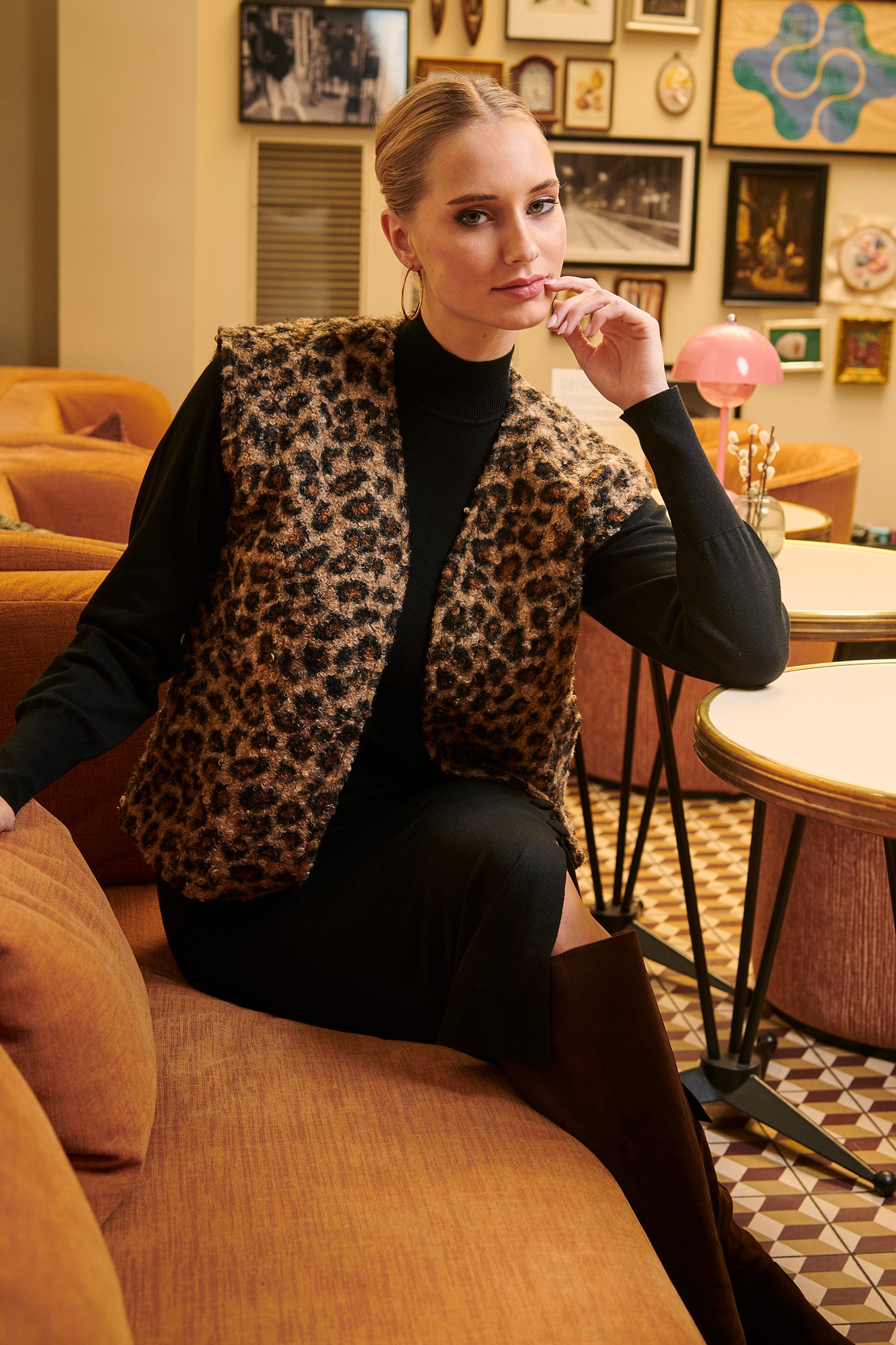 25503 Damesgebreide Jurk Met Lurex | Black