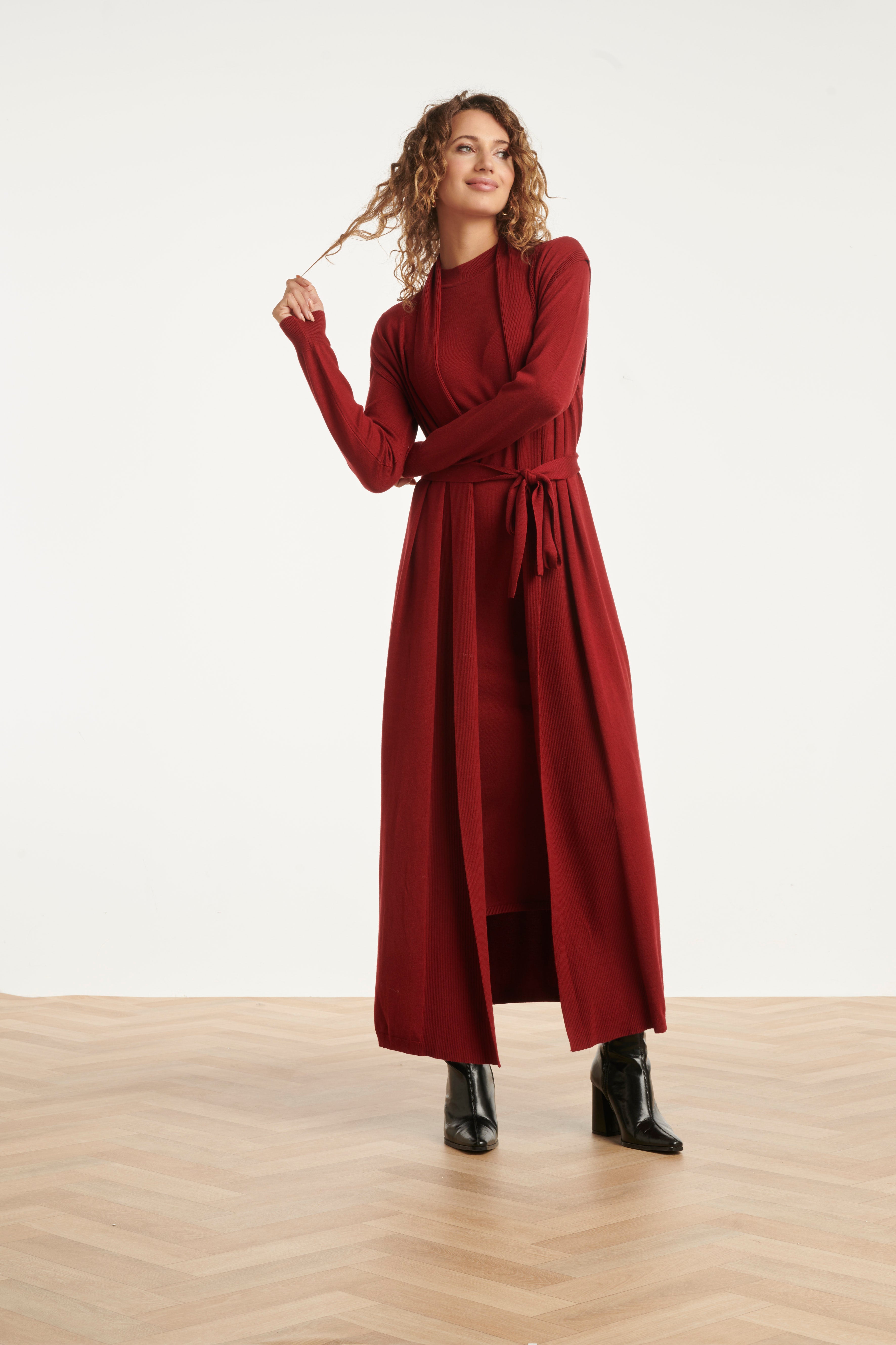 25504 Damesgilet Met Lurex | Bordeaux