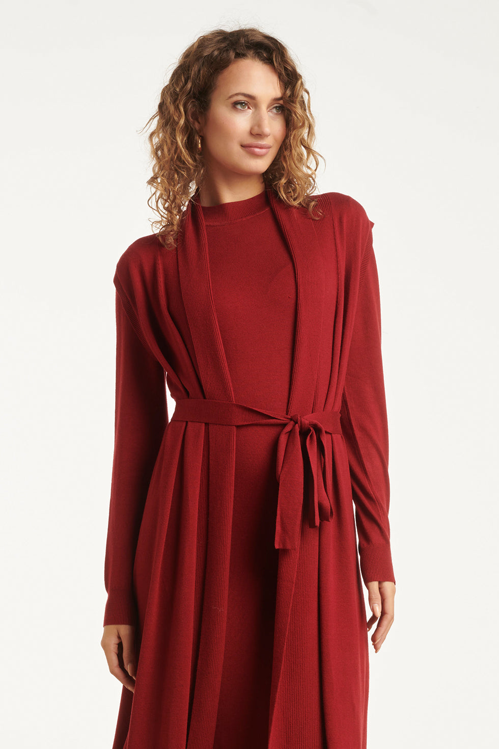 25504 Damesgilet Met Lurex | Bordeaux