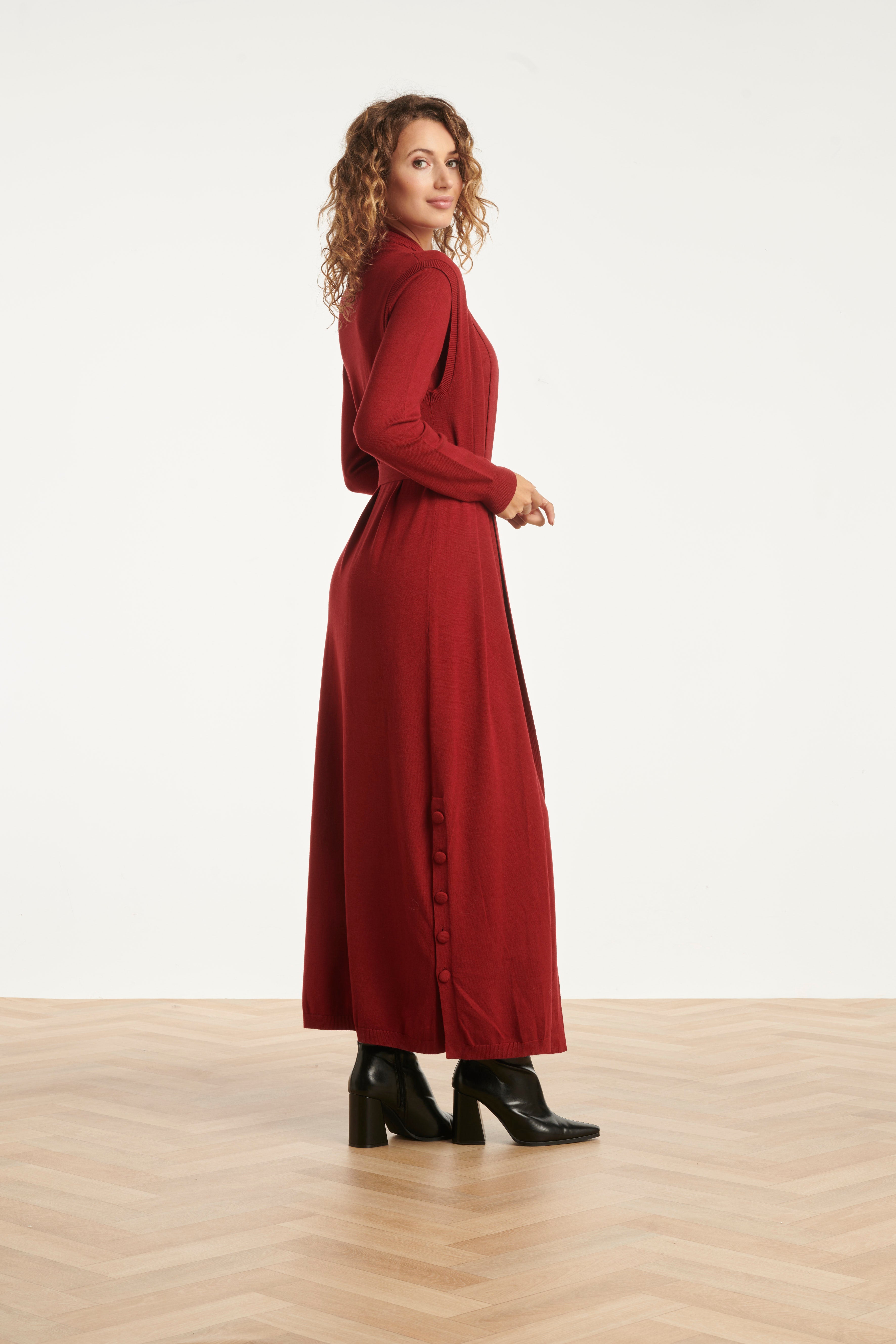 25504 Damesgilet Met Lurex | Bordeaux