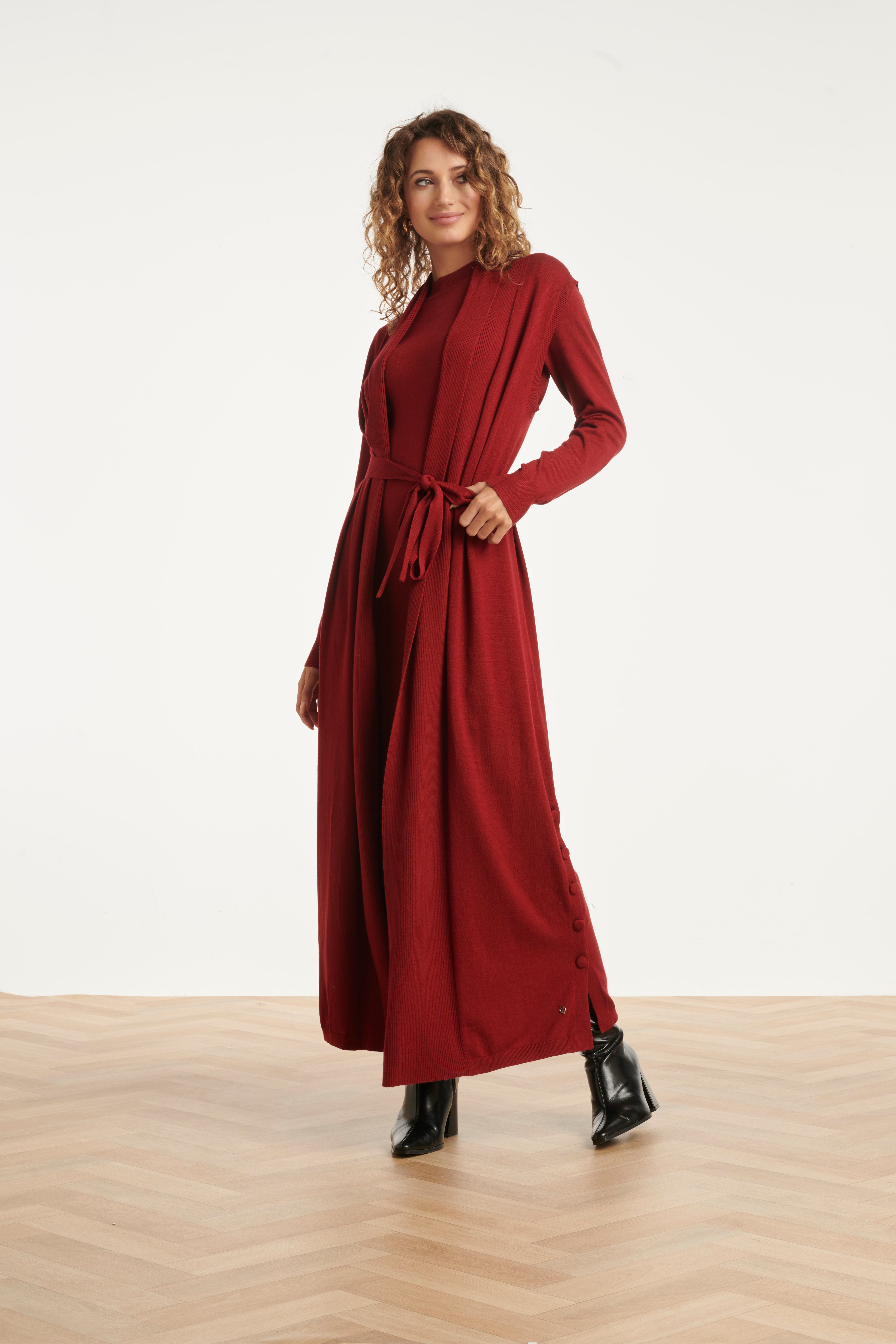 25504 Damesgilet Met Lurex | Bordeaux