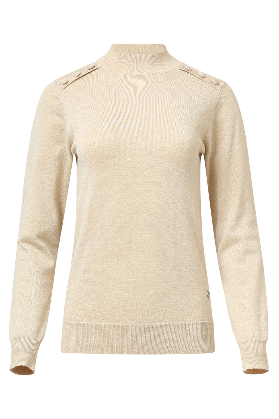 25505 Smashed Lemon Damesgebreide Top met Lurex | Sand