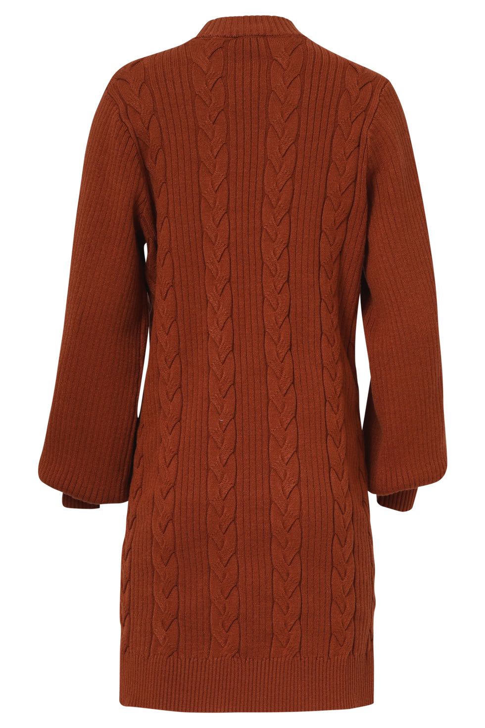 25507 Damesgestructureerd Gebreide Jurk | Cognac