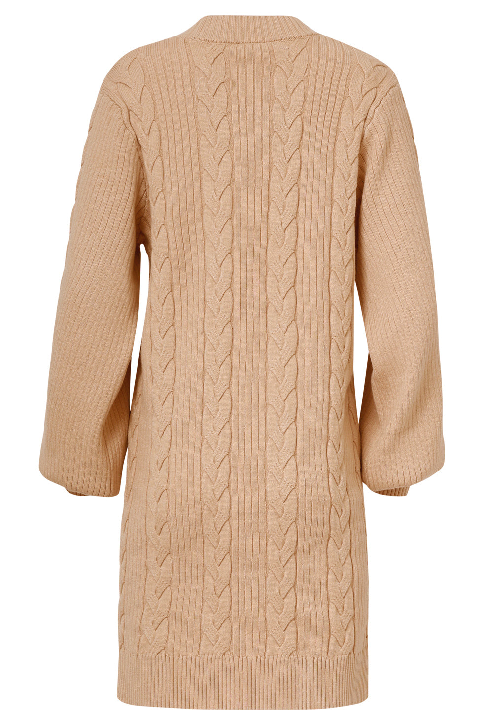 25507 Smashed Lemon Damesgestructureerd Gebreide Jurk | Camel