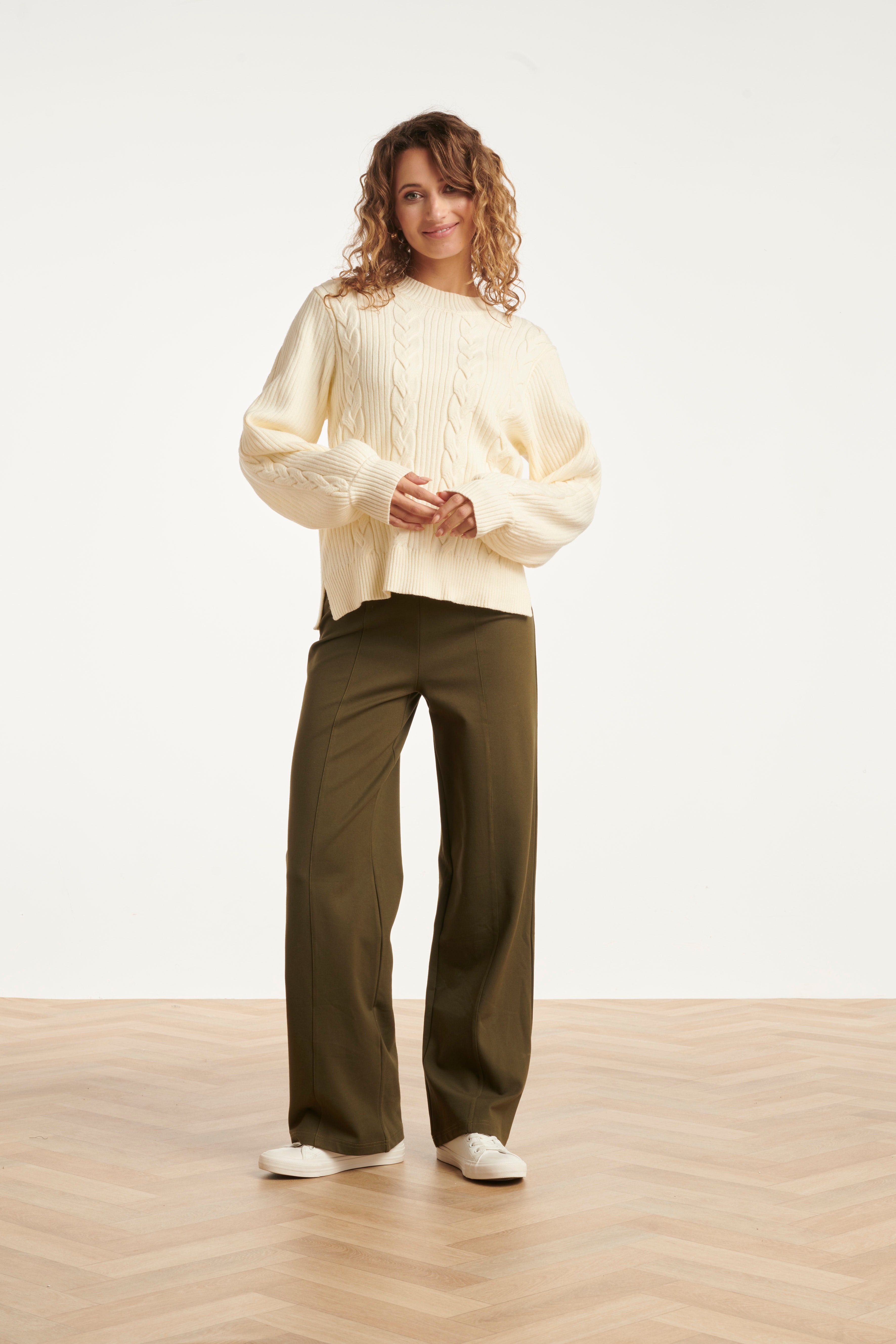 25508 Damesgestructureerd Gebreide Trui | Off White