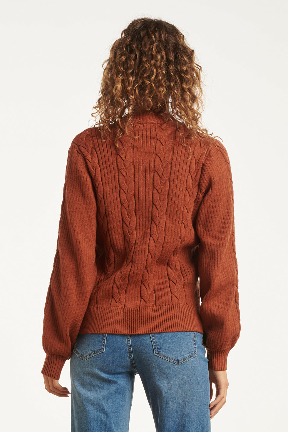 25508 Smashed Lemon Damesgestructureerd Gebreide Trui | Cognac