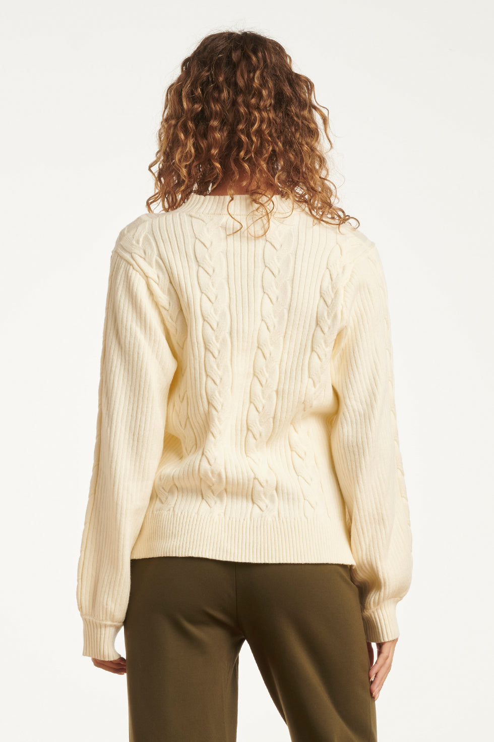 25508 Smashed Lemon Damesgestructureerd Gebreide Trui | Off White