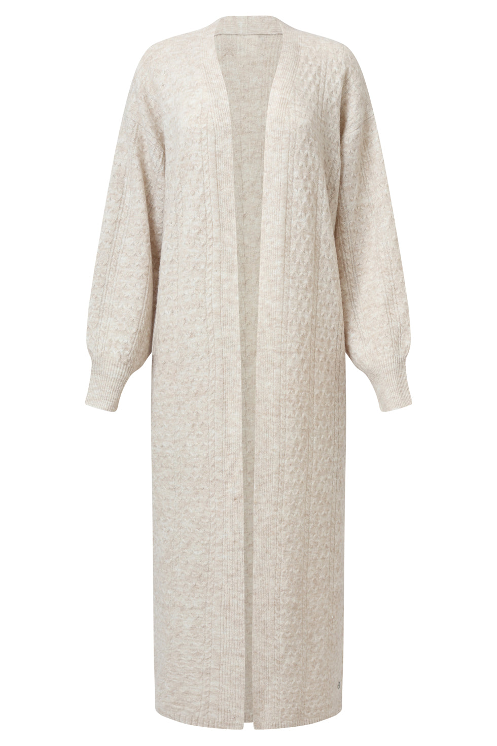 25509 Dameslange Gebreide Vest | Sand