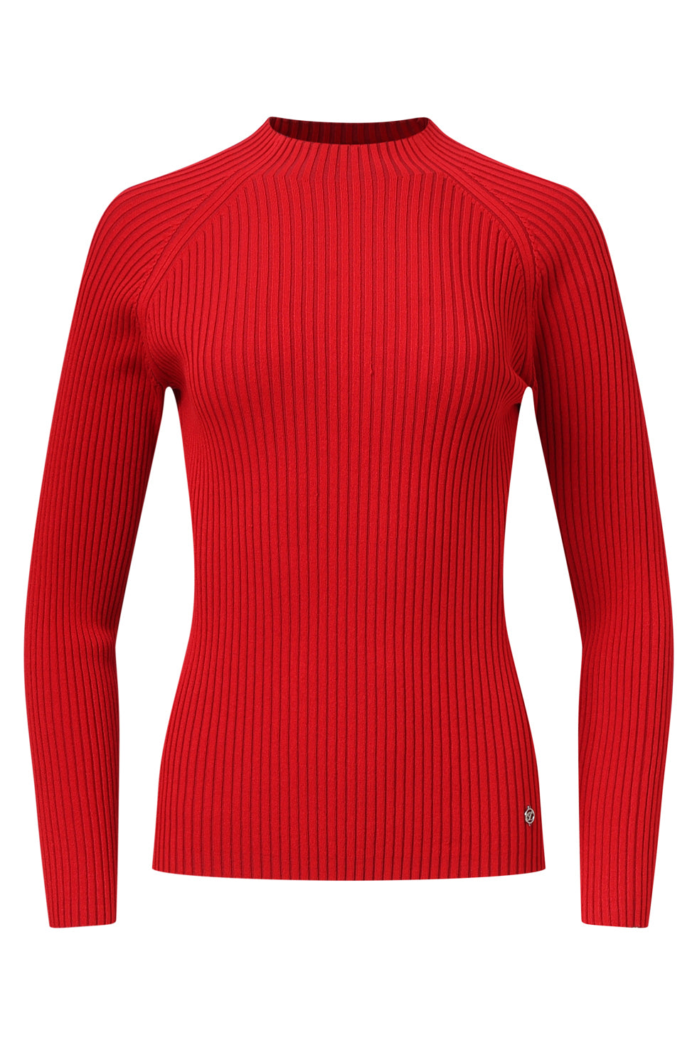 25513 Damesgestreept Gebreide Top | Red - Bordeaux