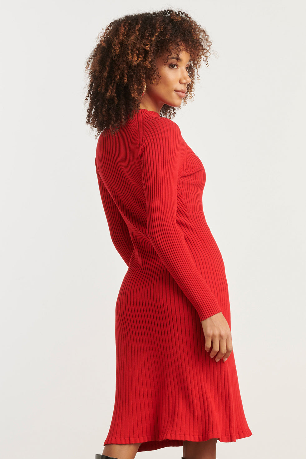 25515, Knit Dress | Red - Bordeaux