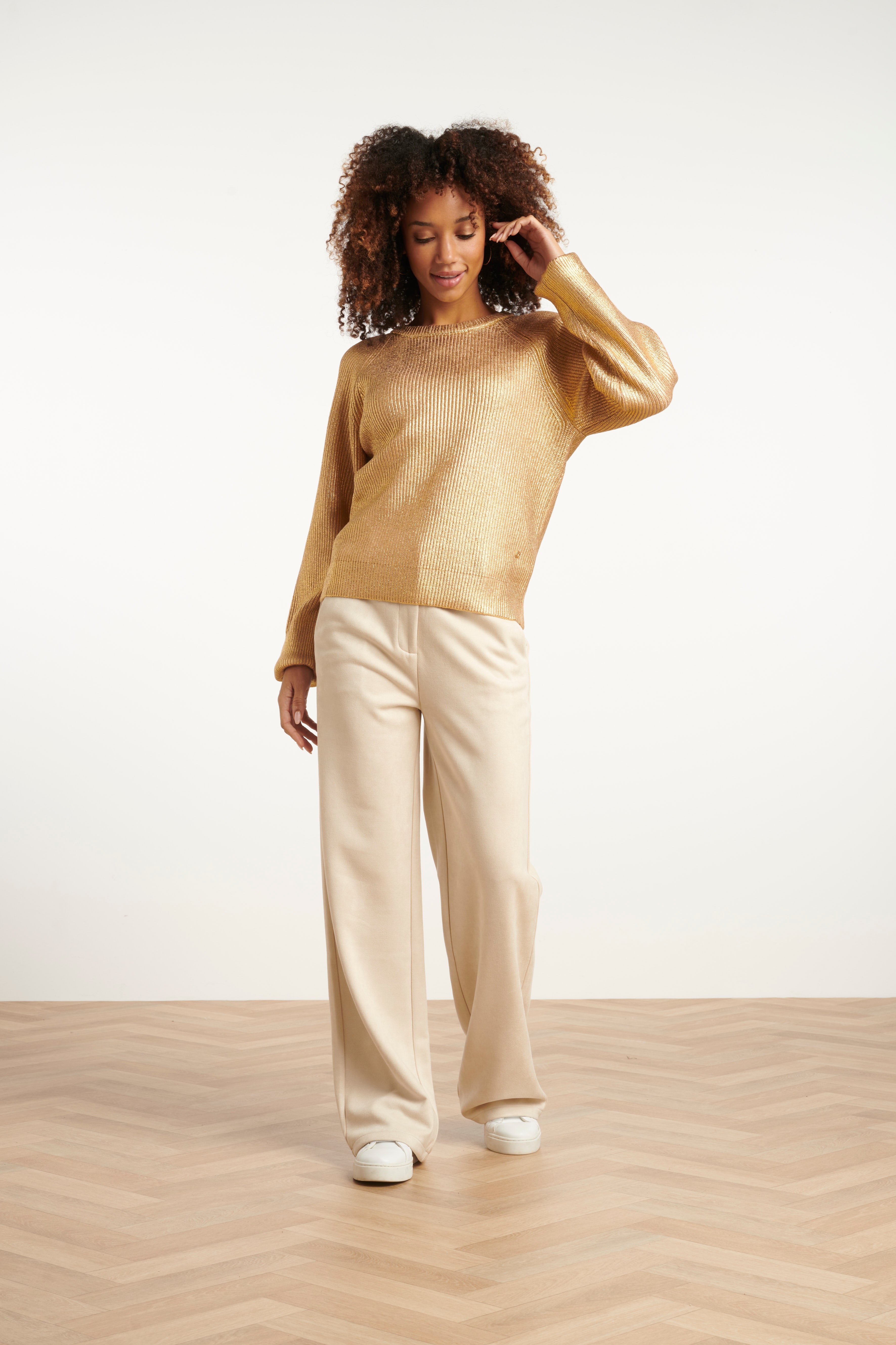 25519 Gebreide Gelakt Damestop | Gold