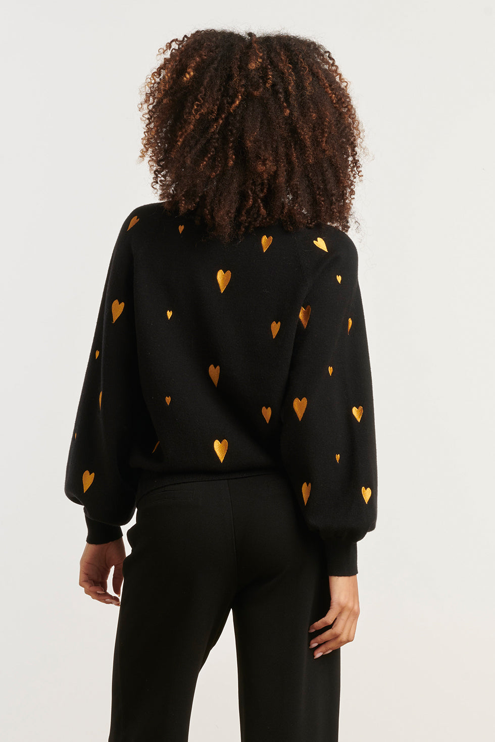 25532 Haartjes Knit Top Zwart Met Goud | Black - Gold