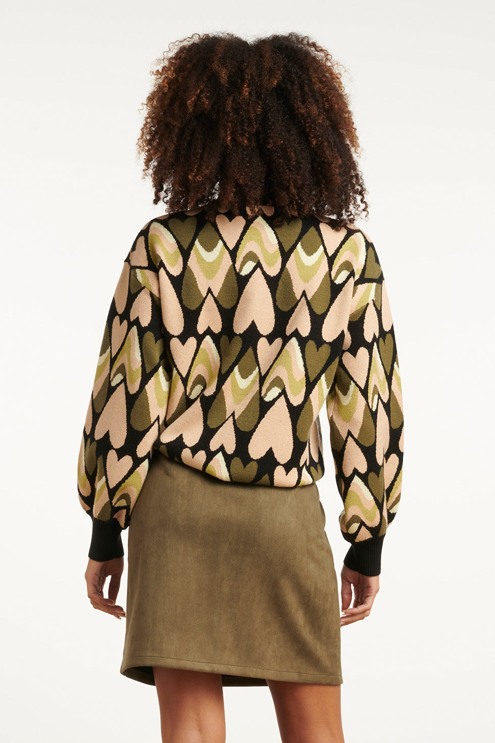 25533 Gebreide Haartjes Knit Top In Zwart En Army | Black - Army