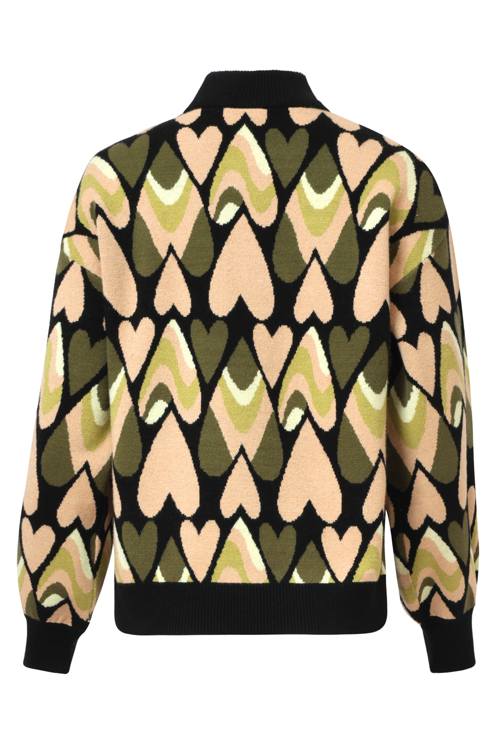 25533 Gebreide Haartjes Knit Top In Zwart En Army | Black - Army