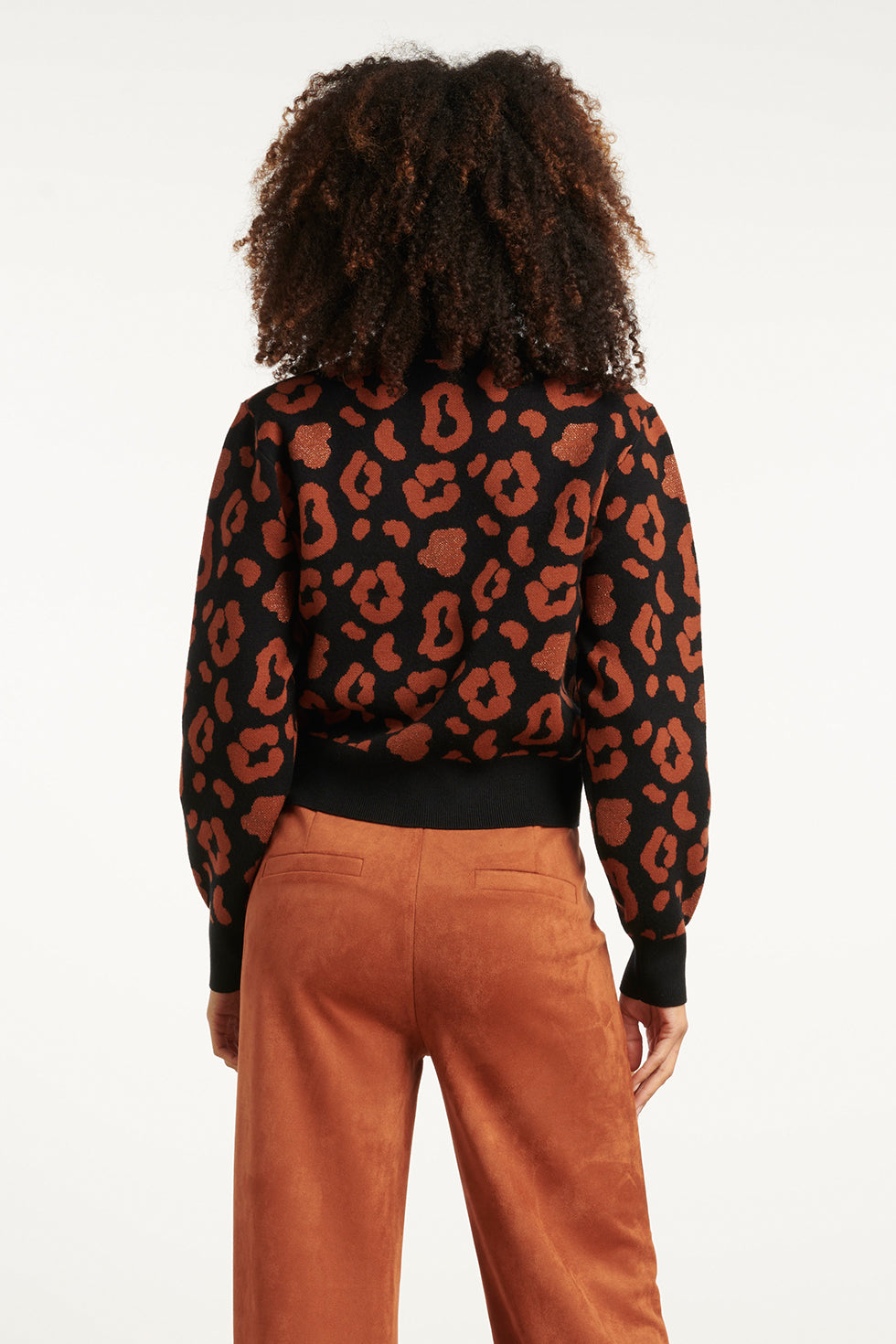 25536 DierEnprint Vest Zwart en Cognac | Black - Cognac