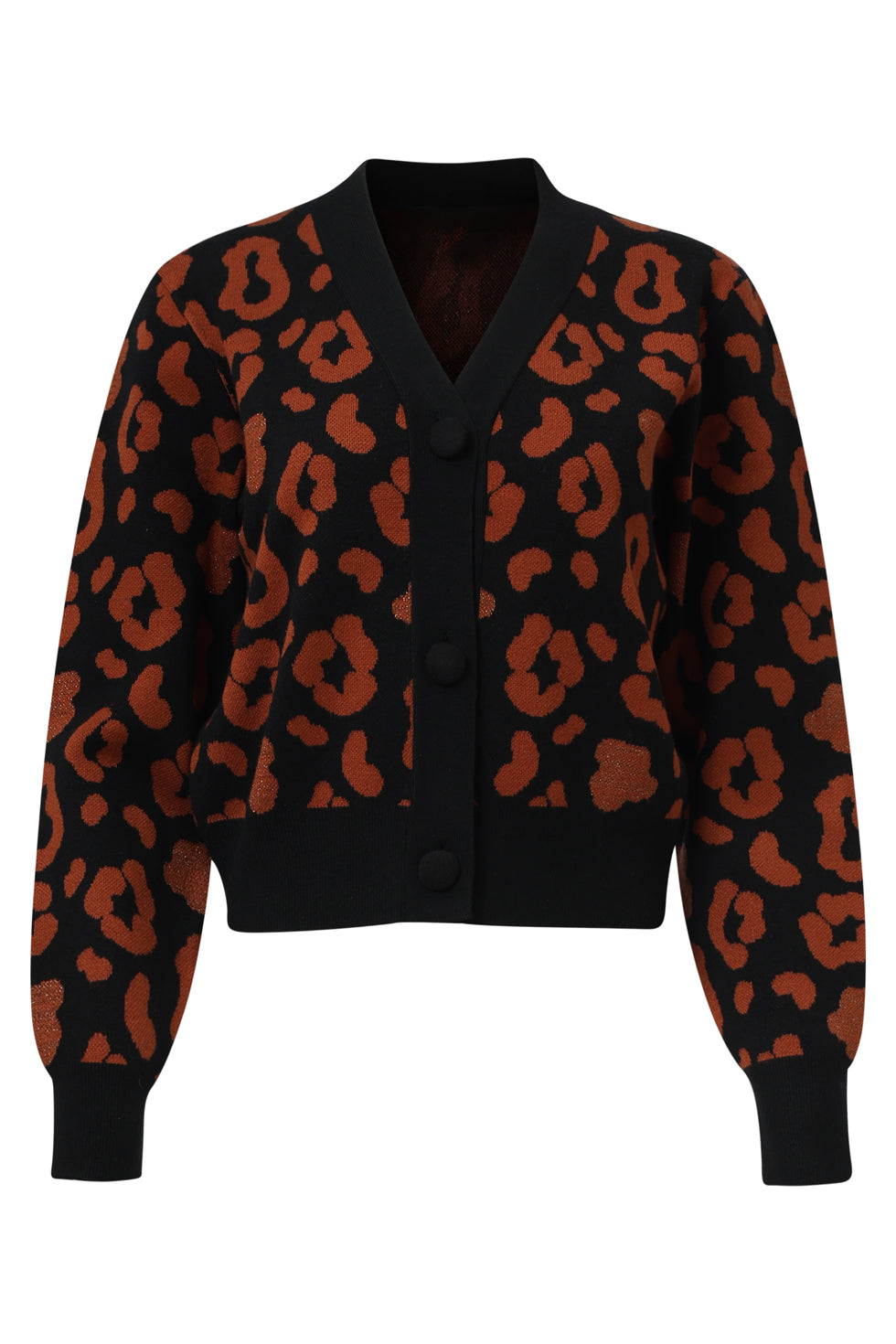 25536 DierEnprint Vest Zwart en Cognac | Black - Cognac