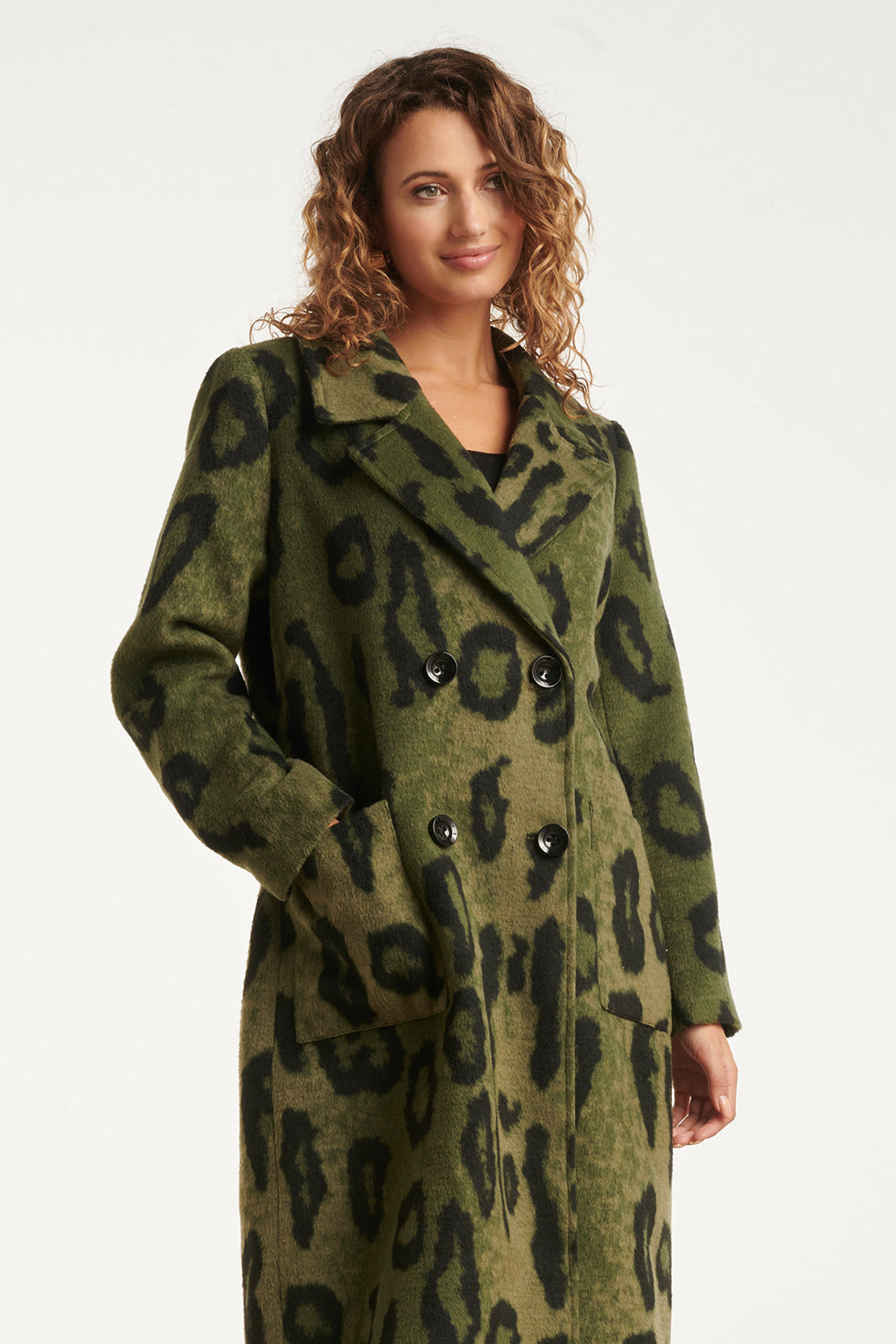 25541 DierenprInt Jas in Army Met Zwart | Army - Black