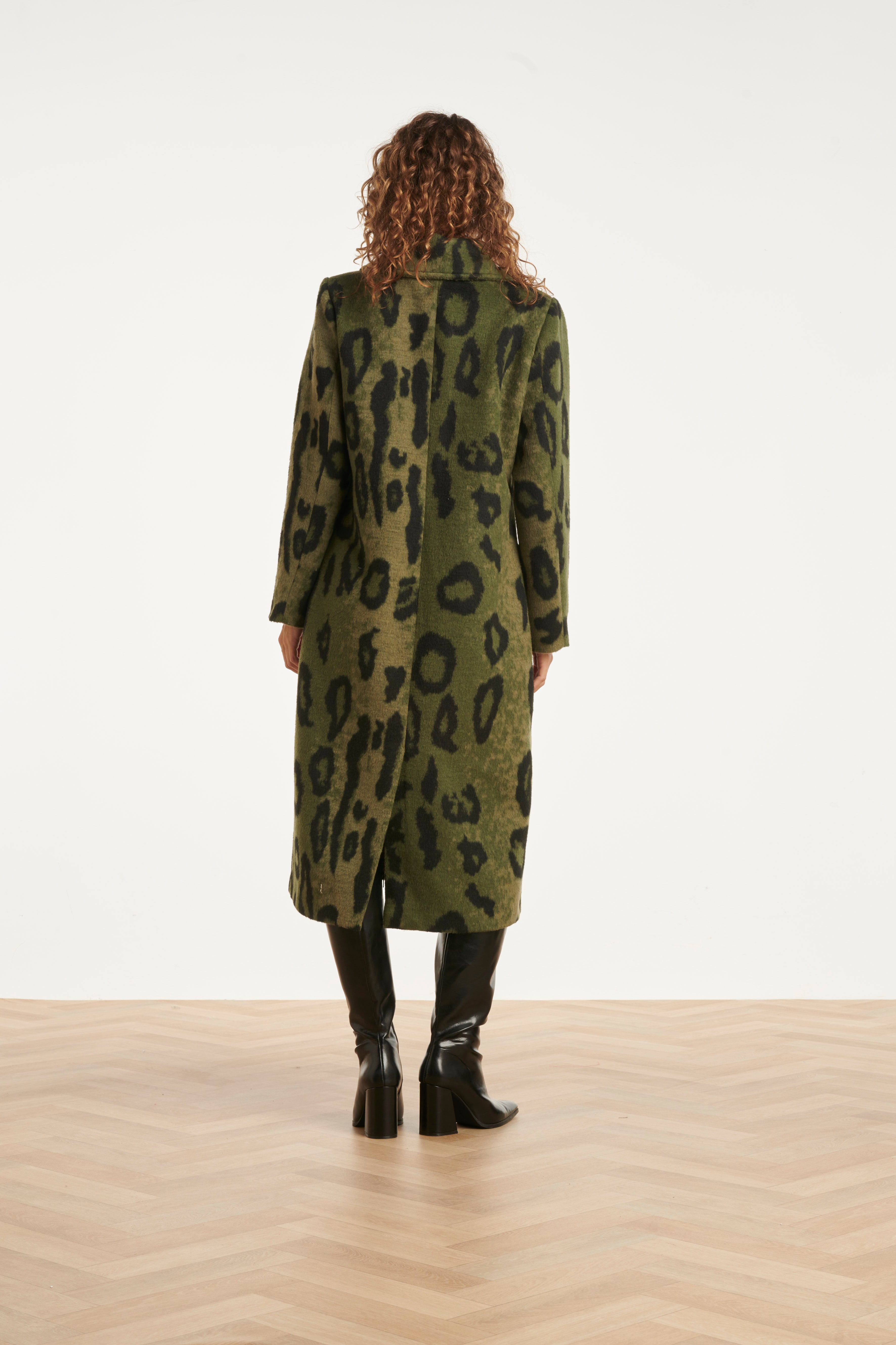 25541 DierenprInt Jas in Army Met Zwart | Army - Black