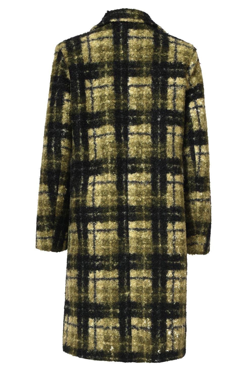 25546 Bouclé Ruitjesjas | Army - Light Green