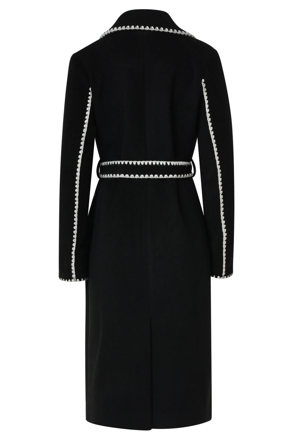 25547 Lange Jas Met Contraststiksel | Black