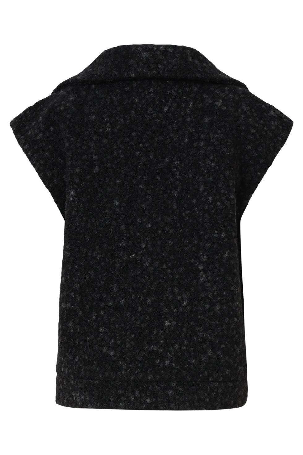 25551 Smashed Lemon Damesbouclé Gilet met Kraag | Black